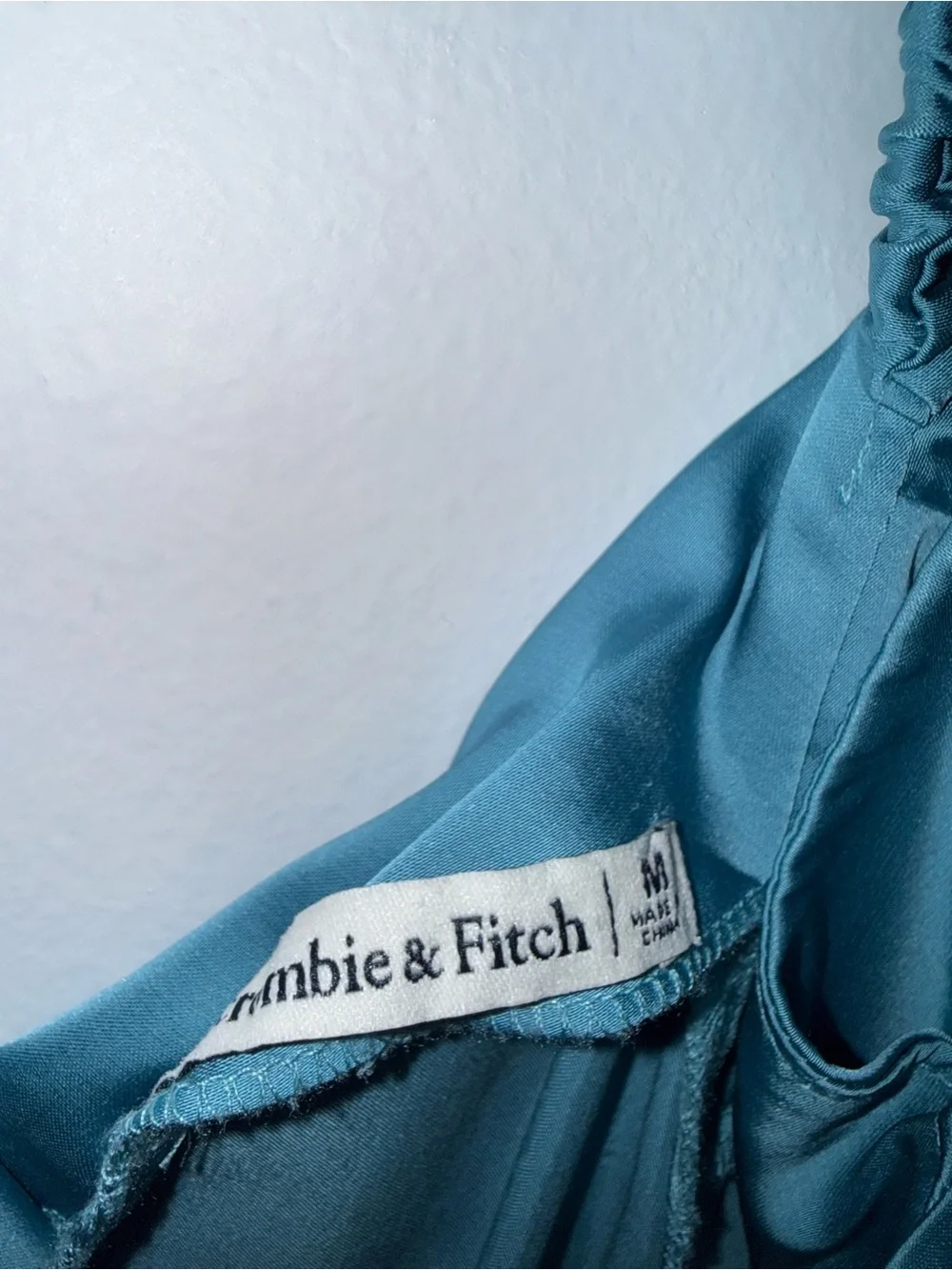 Abercrombie & Fitch Teal Satin Slip Maxi Dress